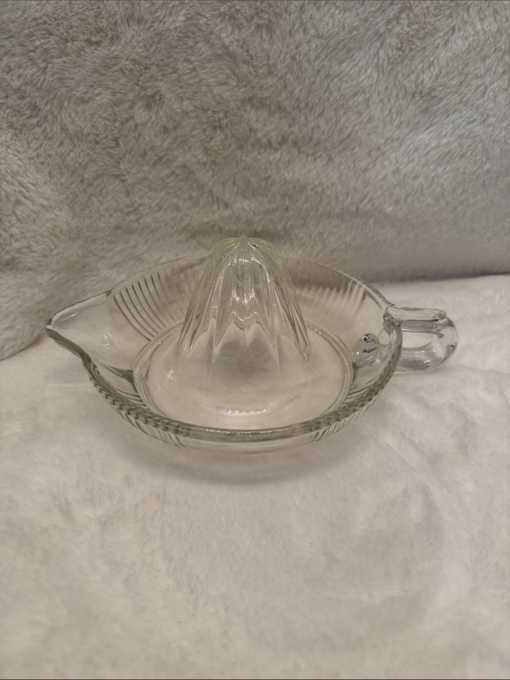 Vintage Clear Glass Citrus Juicer Reamer | Ribbed Depression Style